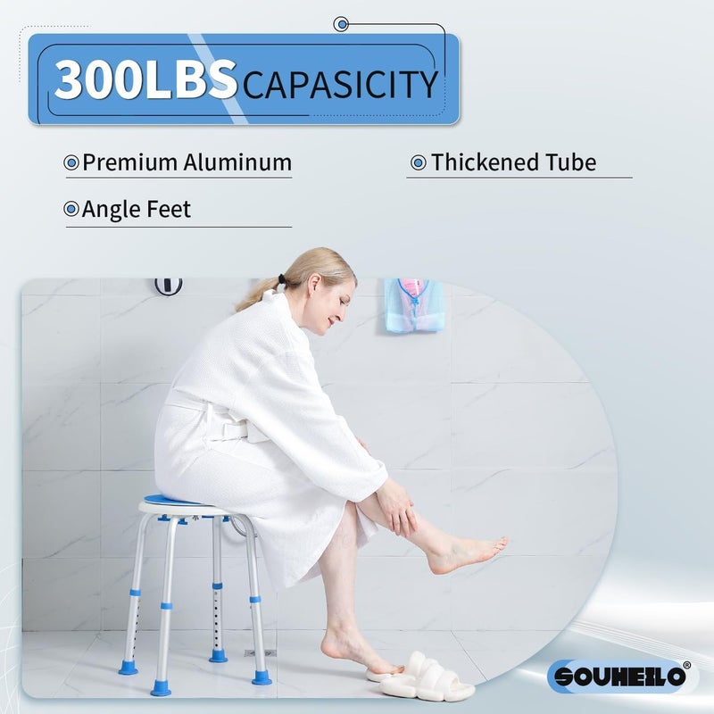 Souheilo FSA Eligible Swivel Bath Chair, Adjustable Small Chair for Inside Tub, Tool Free Shower Seat, Elderly/Disable/Pregnant by - Image 4